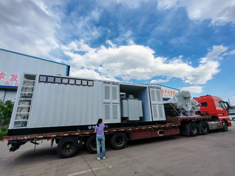 3150kva箱變配2台1200kw/660v正壓防爆電機發（fā）貨新疆